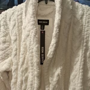 Room Service Women's White Plush Robe
